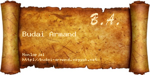 Budai Armand névjegykártya